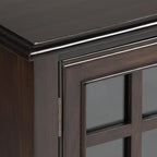 SIMPLIHOME Connaught SOLID WOOD 46 inch Wide Traditional Low Storage Cabinet in Dark Chestnut Brown for the Living Room, Entryway and Family Room