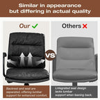 Black PU Leather Office Chair with Wheels, Adjustable Swivel Chair for Home and Office, Lumbar Support, Removable Armrests, Small Spaces