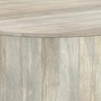 SIMPLIHOME Millbury Drum Coffee Table - 36 inch Wide Solid Mango Wood Round Living Room Table in White Wash, Contemporary Cocktail Table for Family Room or Lounge with Large Surface, Assembled