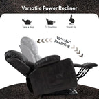 FLEXISPOT XL31-L Power Lift Recliner Chair for Elderly, Electric Lift Chair with Massage & Heat, PU Leather Reclining Sofa with Cup Holders, Side Pockets for Living Room Bedroom(Large Size, Charcoal)