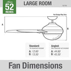 Hunter Crescent Falls Indoor/Outdoor Ceiling Fan with LED Light and Remote Control