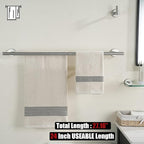 JQK Bath Hardware Towel Bar Accessory Set, 5-Piece Bathroom Accessories Fixtures Set Brushed Finished Wall Mount Includes 24" Towel Bar, 9" Hand Towel Bar, Toilet Paper Holder, Robe Hook x2, BAS105-BN