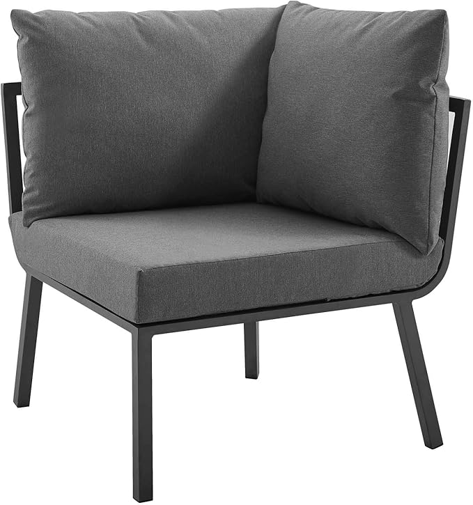 Modway Riverside Outdoor Furniture, 6-Piece Set, Gray Charcoal