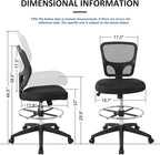 HYLONE Ergonomic Office Chairs, Office Drafting Chair, Rolling Stool Chair Armless Standing Desk Chair with Footrest Bar Stools for Home,Office & Bar