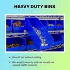 Akro-Mils 30110 Plastic Shelf Bins, Heavy Duty Storage Bins for Garage, Closet, and Drawer Organization, 12-Inch x 3-Inch x 4-Inch, Red, 24-Pack
