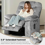EONIX Large Lay Flat Power Lift Recliner Chair for Elderly with Heat and Massage, 400lbs Dual Motor Electirc Lift Chair with Extended Footrest, SLRY007062, Grey