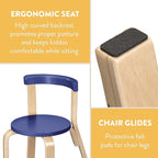 Bentwood Kids Table and Chairs Set, Kids Furniture, Blue, 5-Piece