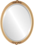 OVALCREST Oval Beveled Wall Mirror for Home Decor - Athena Style - Gold Spray - 21" x 17" Outside Dimensions