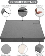 Patio Furniture Sofa Cushion Set Outdoor Living Deep Seating Cushions Thick Foam Replacement Cushion,23.6x23.6 Inch,Medium Grey