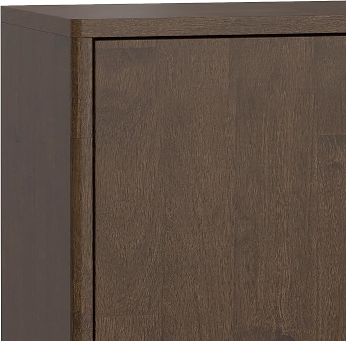 SIMPLIHOME Harper Buffet - 38 inch Wide Solid Hardwood 2-Door Sideboard Buffet in Walnut Brown, Mid-Century Modern Cabinet for Dining Room or Kitchen with Adjustable Shelves and Tapered Legs