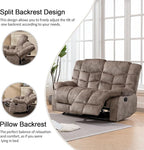 CANMOV Manual Reclining Sofa Set,2 Pieces Sofa Furniture Set for Living Room, Manual Recliner Chair and Recliner Loveseat with Arms for Living Room, Bedroom, Light Brown (1+2)
