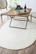 nuLOOM 8x10 Rigo Jute Hand Woven Area Rug, Off White, Solid Farmhouse Design, Natural Fiber, For Bedroom, Living Room, Dining Room, Hallway, Office, Kitchen, Entryway