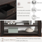 LKTART Solid Wood Console Table,Sofa Table with Storage Drawers and Bottom Shelf,Entryway Table for Entry Hallway Foyer,Easy Assembled (48.8" Distressed Black)