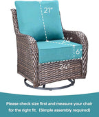 Luxury 24x24x6 Inch Outdoor Seat Cushions - Set of 2 Water Resistant Patio Chair Cushion for Porch Set Rattan Dining Rocker Glider Chairs Loveseat Couch Sectional Sofa - Turquoise