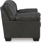 Signature Design by Ashley Bladen Faux Leather Loveseat, Gray