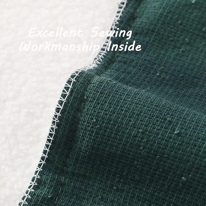 FUTEI Christmas Pack of 2 Dark Green Decorative Throw Pillow Covers 12x20 Inch Soft Cozy Solid Boucle Textured Lumbar Pillow Cases,Modern Home Decor for Couch Bed Living Room