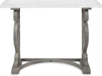 Kate and Laurel Wyldwood Solid Wood Farmhouse Console Table, Distressed White and Rustic Gray