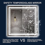 38x38 Inch LED Bathroom Mirror with Lights, Backlit and Front Lighted Bathroom Mirrors for Wall, Anti-Fog Dimmable Memory Shatterproof LED Vanity Mirror for Bathroom