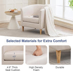 Accent Barrel Chair, Modern Comfy Living Room Chairs with Armrest Small Reading Chair with Cozy Soft Padded for Bedroom Reception Room Cafe, White