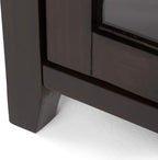 SIMPLIHOME Cosmopolitan SOLID WOOD 36 Inch Wide Contemporary Medium Storage Cabinet in Mahogany Brown, For the Living Room, Entryway and Family Room