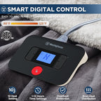 Westinghouse Electric Blanket Full, Heated Blanket Full Size with 10 Heating Levels and 1 to 12 Hours Heating Time Settings, Flannel to Sherpa Reversible, Machine Washable (80" x 84", Charcoal)