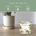 Pecksniff’s 3 Wick Candle – Sweet Pea & Lark Spur, 550 g / 19.4 oz – Long Lasting Burn, Elegant Home Decor & Relaxing Ambiance