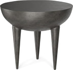 SIMPLIHOME Otto Cast Aluminum Side Table in Graphite, 21-inch Round, Rust-Resistant Metal Accent Table for Living Room, Bedroom, Fully Assembled