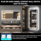 72x36 Inch LED Bathroom Mirror with Lights Front and Backlit Lighted Vanity Mirror for Bathroom Wall with 3 Colors Dimmable Anti-Fog Memory Shatter-Proof IP54 Waterproof Horizontal/Vertical
