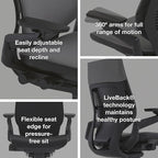 Steelcase Gesture Office Chair - Ergonomic Work Chair with Wheels for Carpet - Comfortable - Intuitive-to-Adjust for Desk - 360-Degree Arms - Tangerine Orange Fabric
