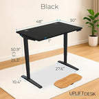 UPLIFTDESK V2 2-Leg Black Laminate Wood Standing Desk – Adjustable Height, Advanced 1-Touch Memory Keypad, Under Desk Cable Management, Wire Grommets & Rocker Board (Black C-Frame, 48 x 30 inch)