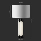 SAFAVIEH Couture Lighting Collection Chavez Alabaster/Black 28-inch Bedroom Living Room Home Office Desk Nightstand Table Lamp (LED Bulb Included)