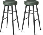 VASAGLE EKHO Collection - Bar Stools Set of 2, Bar Height Bar Stools, Kitchen Counter Stools, Mid-Century Modern Backless Counter Stools, 30-Inch Tall, Kitchen Island Home Bar, Forest Green