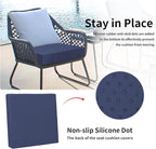 Easy-Going Waterproof Patio Cushion Covers ONLY Cover 24x22x4 inch 2 Pack Replacement Non-Slip Outdoor Seat Cushion Slipcover with Zipper. Navy