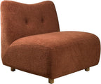 Art Leon Modern Accent Chair - Fabric Modular Single Sofa Chair Armless Chair with Wooden Legs for Bedroom Living Room Brown