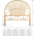 KOUBOO Rattan Loop Headboard, Twin, Natural