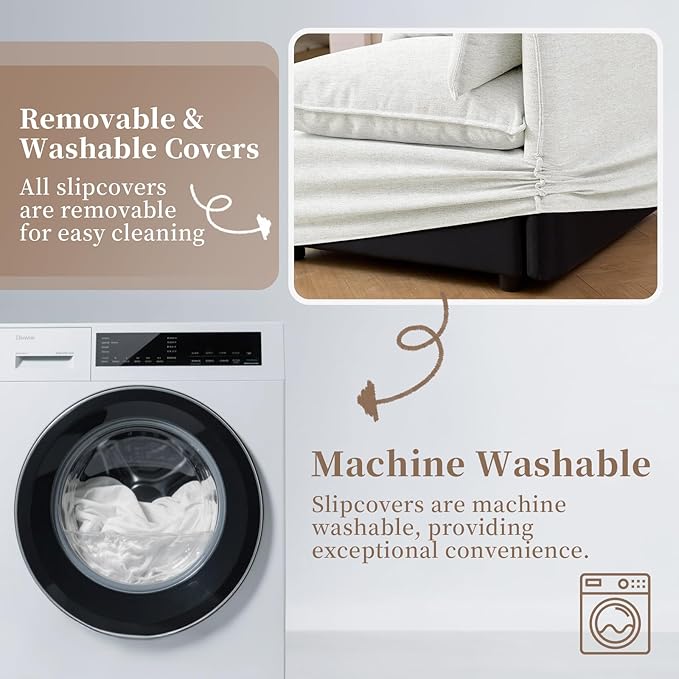 Waterproof Cloud Sectional Sofa for Living Room,High Backrest Down Filled Couches,5 Seater Oversized Modular V-Shaped Sofa,Detachable Couch Covers,Light Grey