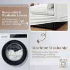 Waterproof Cloud Sectional Sofa for Living Room,High Backrest Down Filled Couches,5 Seater Oversized Modular V-Shaped Sofa,Detachable Couch Covers,Light Grey