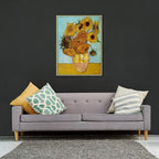 Wieco Art Framed Art Sunflower Large Canvas Prints Wall Art by Vincent Van Gogh Oil Paintings Framed Canvas Wall Art for Living Room Wall Decor Bedroom Home Office Decor