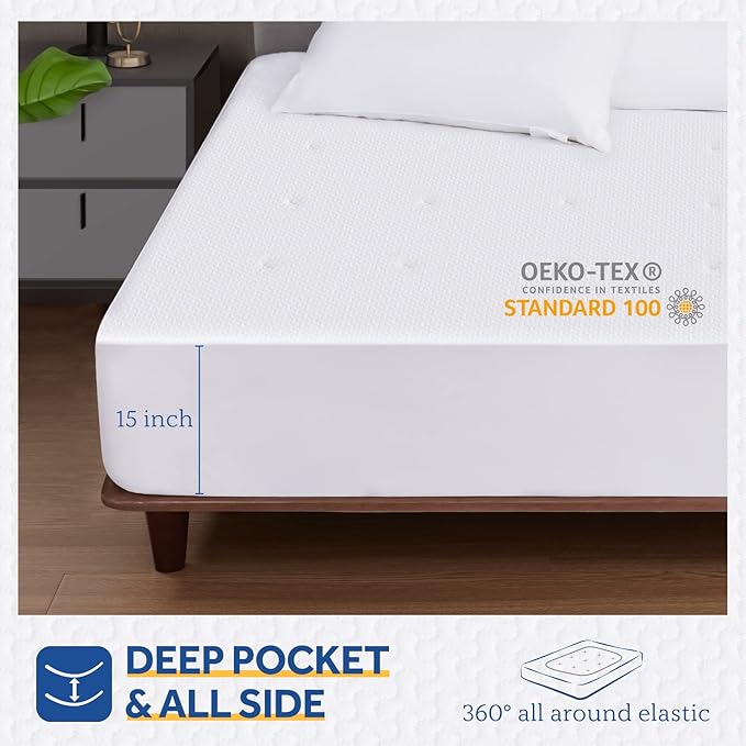 Sealy Heated Mattress Pad Twin, Zone Heating Electric Bed Warmer with Deep Pocket, 10 Heat Setting Controller & 1-12 Hours Auto Shut Off, Knitted Breathable Heated Mattress Cover, White