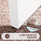 Kitinjoy Indoor Outdoor Door Mat, 71x24 Non-Slip Absorbent Dirt Trapper, Low-Profile Washable Inside Entrance Front Floor Mat, Sturdy Soft Entry Doormats for Entryway, Brown