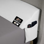 GORILLA GRIP Patent Pending Queen Bed Wedge Pillow Headboard Gap Filler, US Designed, Comfortable Supportive High Density Foam Pillows, Stay in Place Gripping Dots, Wedges Between Mattress, White