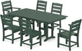 POLYWOOD Lakeside 7-Piece Outdoor Dining Set, All-Weather HDPE Patio Furniture Table and Chairs, Fade-Proof, Green