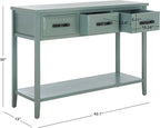 Safavieh Home Collection Aiden Barn Blue 3-Drawer Bottom Shelf Console Table