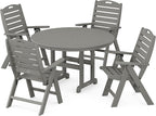 POLYWOOD® Nautical Dining Set, Slate Grey