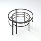 Henn&Hart Round Nested Coffee Table in Blackened Bronze, Coffee Table coffee tables for living room, studio apartment essentials, 36" Wide