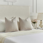 FUTEI Oatmeal Chenille Decorative Throw Pillow Covers 24x24 Inch Set of 2,Soft Cozy Faux Linen Textured European Pillow Shams,Farmhouse Home Decor for Couch Living Room