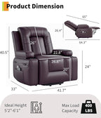 GarveeHome Oversized Electric Lift Recliner Chair - Heat and Massage, PU Leather Power Lift Recliner for Elderly & Mobility Impaired, Adjustable Back and Legs, Heavy Duty Lift Chair for Seniors