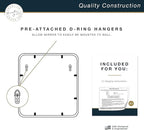 MCS Master & Co. Modern Metal Large Wall Mirror, Minimalist Home Decor Square Mirror with Rounded Corners for Living Room, Bedroom, or Bathroom, Brass, 24 x 24 in
