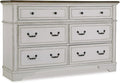 Signature Design by Ashley Blendon Traditional 6-Drawer Dresser with Safety Stop, White & Dark Brown