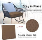 Easy-Going Waterproof Patio Cushion Covers ONLY Cover 22x22x4 inch 2 Pack Replacement Non-Slip Outdoor Seat Cushion Slipcover with Zipper. Brown